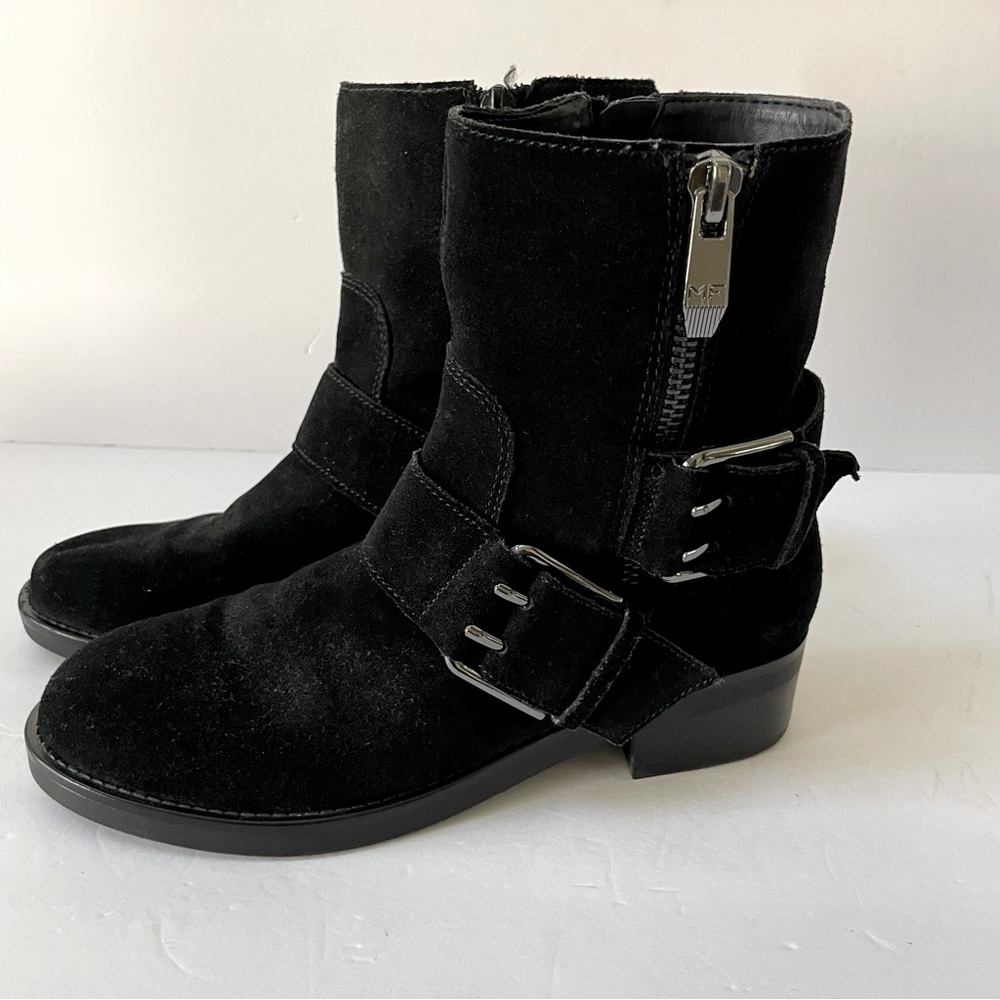 Marc Fisher Parole Black Buckle Moto Biker Boots 6.5